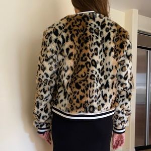 Jack by BB Dakota Faux Fur Leopard Bomber Jacket